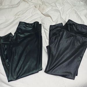 2 pairs new large athleta metallic leggings